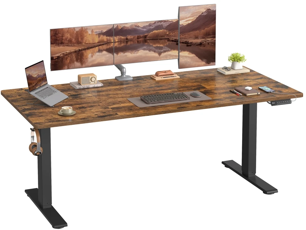 Songmics Reguliuojamo aukščio stalas 180 x 80 x 72-120cm