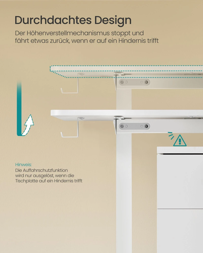 Songmics Reguliuojamo aukščio elektrinis stalas 60 x 140 x (72-120) cm