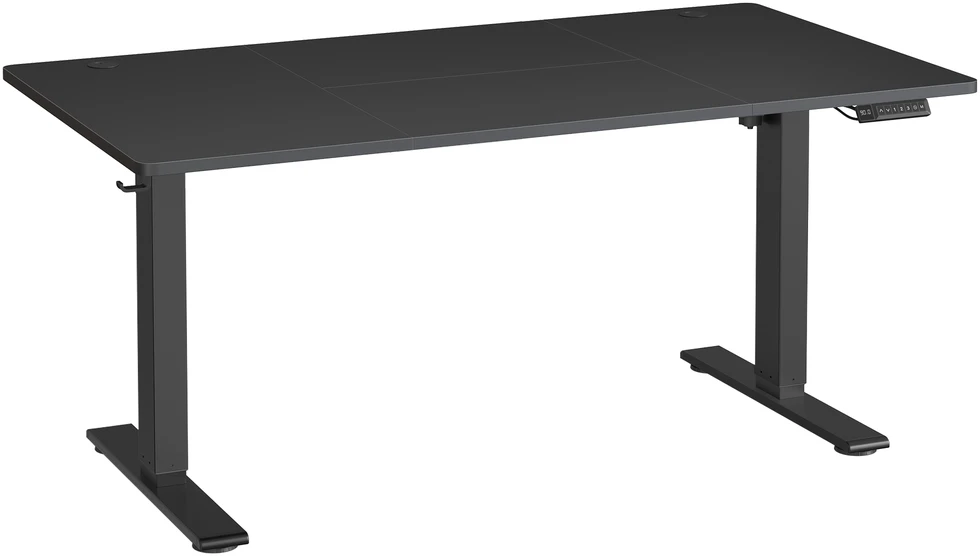 Songmics Reguliuojamo aukščio stalas, juodas 140 x 80 cm