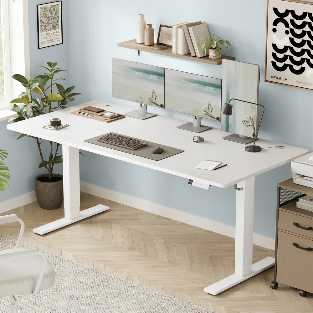 Songmics Elektrinis rašomasis stalas 180 x 80 cm, baltas