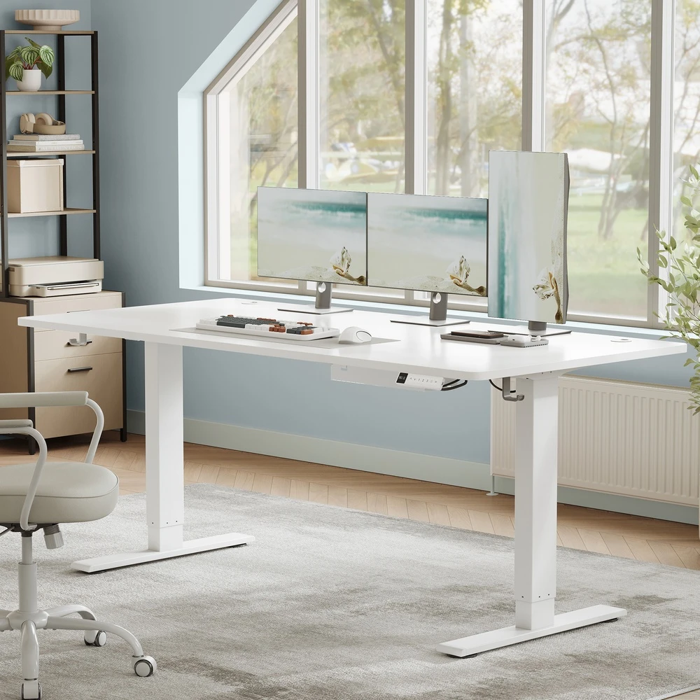Songmics Elektrinis rašomasis stalas 180 x 80 cm, baltas