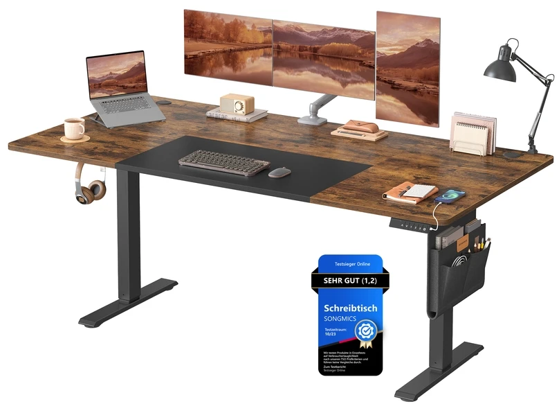 Songmics Reguliuojamo aukščio stalas 180 x 80 x 72-120cm