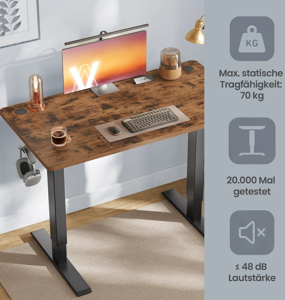 Songmics Reguliuojamo aukščio stalas 120 x 60 x 72-120cm
