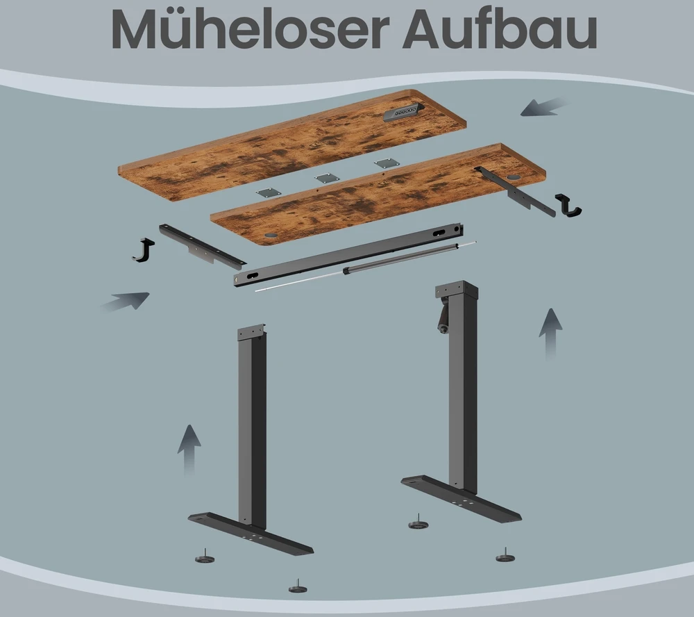Songmics Reguliuojamo aukščio stalas 120 x 60 x 72-120cm