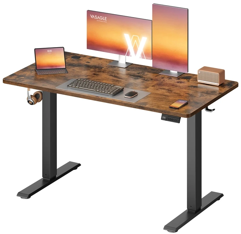 Songmics Reguliuojamo aukščio stalas 120 × 60 × 72–120 cm