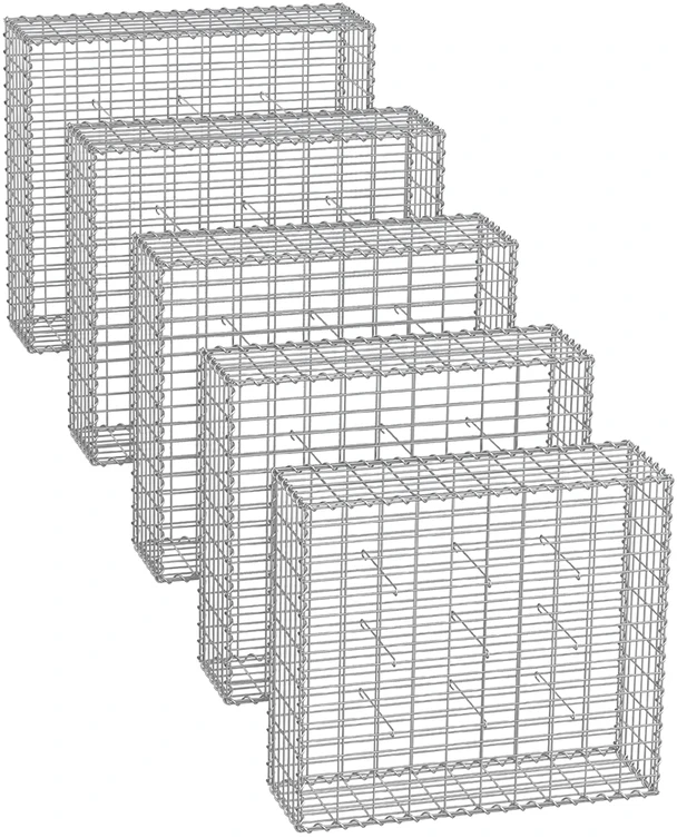 Songmics Gabionų krepšiai su 5 x 10 cm akių dydžiu, 5 vnt.