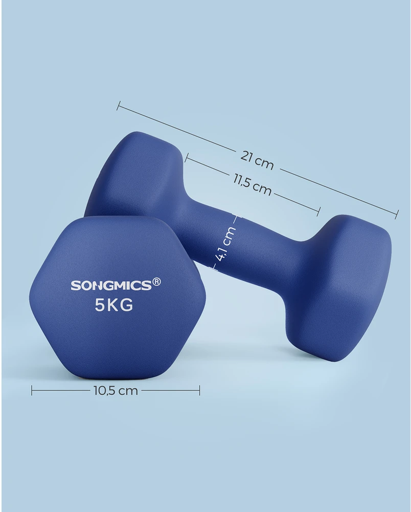 Songmics 2 hantelių rinkinys tamsiai mėlynos spalvos