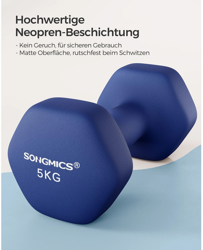 Songmics 2 hantelių rinkinys tamsiai mėlynos spalvos