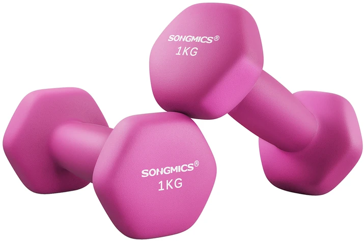 Songmics 2 hantelių rinkinys rožinės spalvos