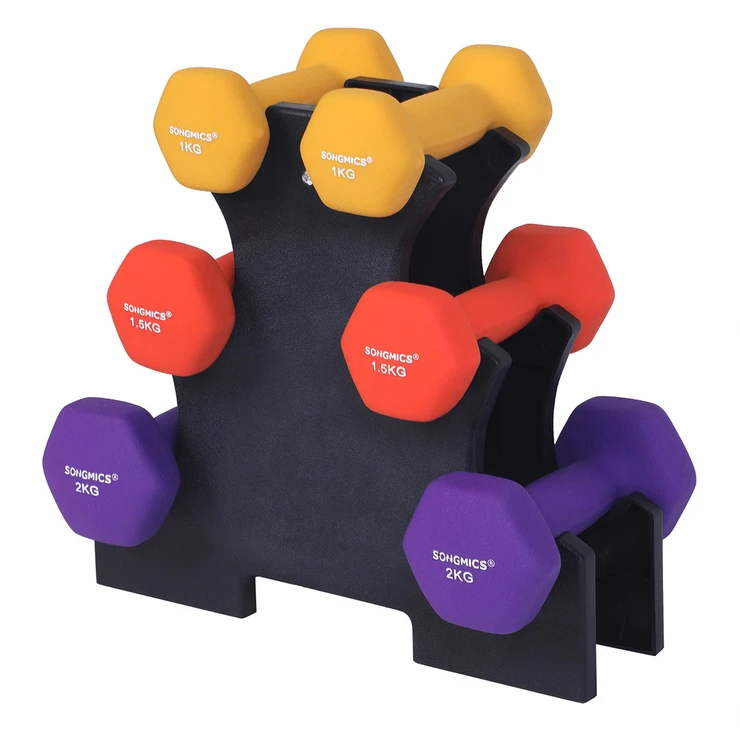 Songmics 1, 1,5, 2kg hantelių rinkinys
