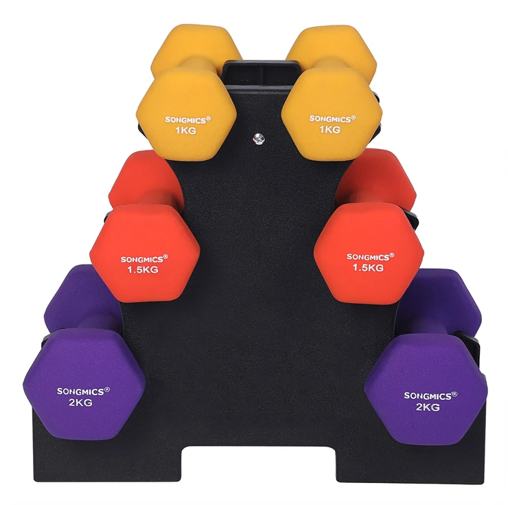 Songmics 1, 1,5, 2kg hantelių rinkinys