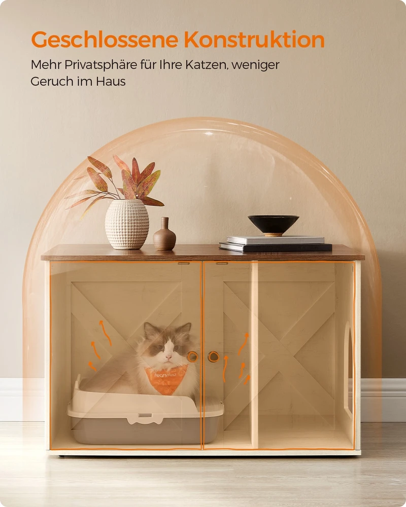 Songmics Feandrea Kačių namelis su nuimama pertvara 80 x 53 x 50 cm