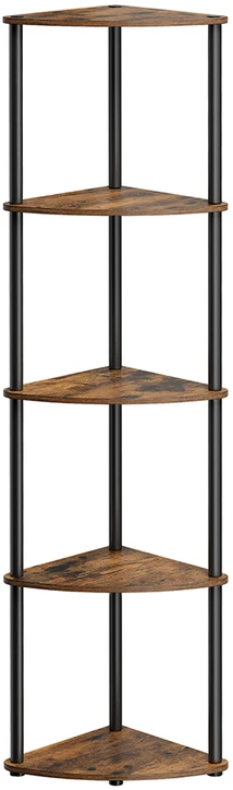 Songmics Kampinė lentyna su 5 lygiais 38,3 x 27 x 139 cm ruda vintažinė