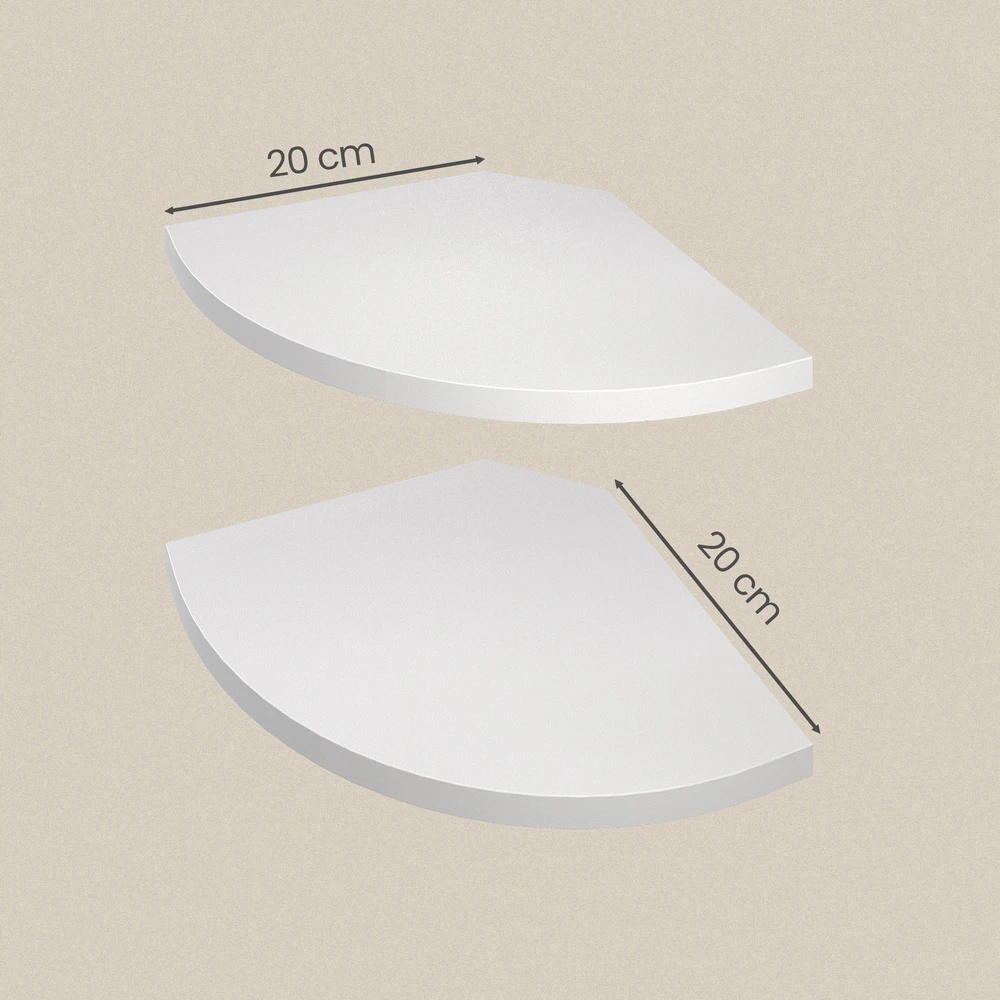 Songmics Kampinė lentyna 20 x 20 x 1.2 cm 2 vnt.