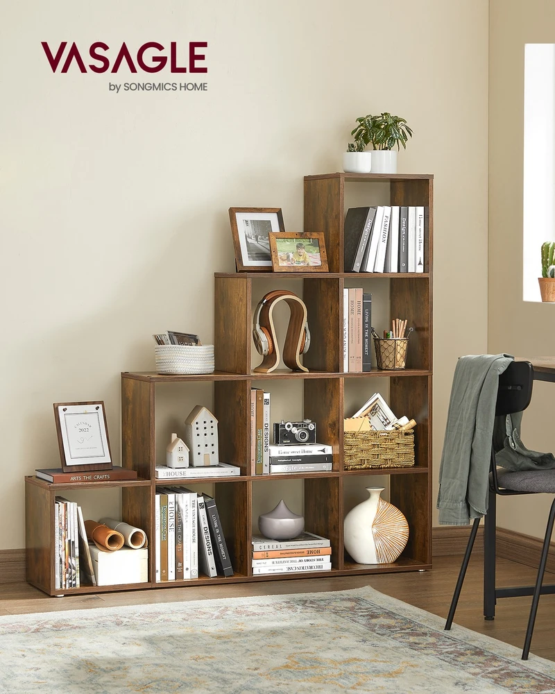 Songmics Vasagle Knygų lentyna su 10 kubelių