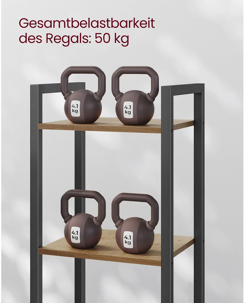 Songmics Vasagle 6 lygių lentyna 30 x 40 x 187,5 cm senovinė ruda-juoda