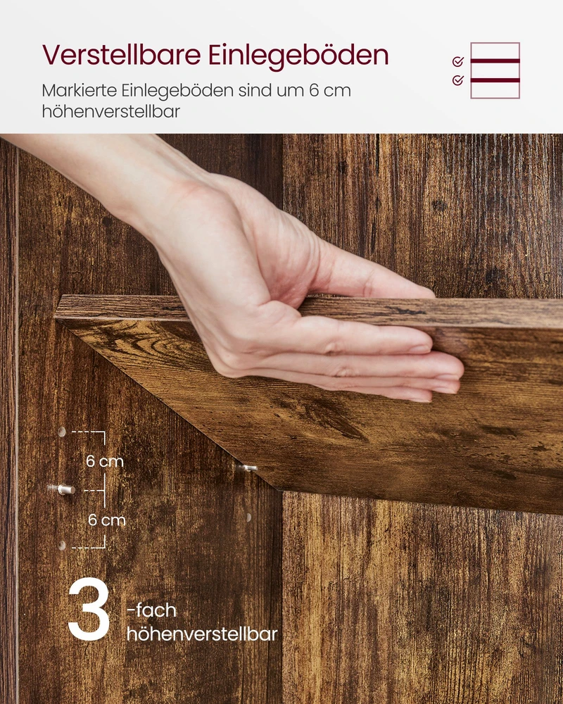 Songmics Vasagle 6 lygių knygų spinta 24 x 40 x 178,5 cm ruda vintažinė