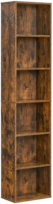 Songmics Vasagle 6 lygių knygų spinta 24 x 40 x 178,5 cm ruda vintažinė