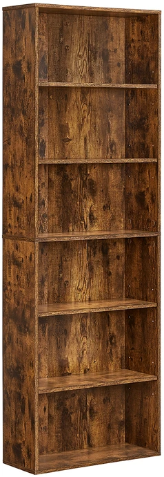 Songmics Vasagle 6 lygių knygų spinta 24 x 60 x 178,5 cm ruda vintažinė