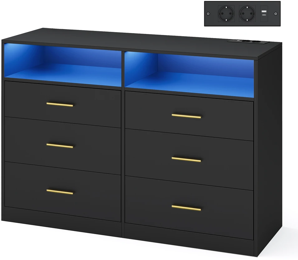 Songmics Komoda 40 x 119 x 81,1 cm 6 stalčiai