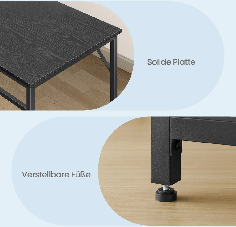 Songmics Rašomasis stalas 60x140x76 cm juodas