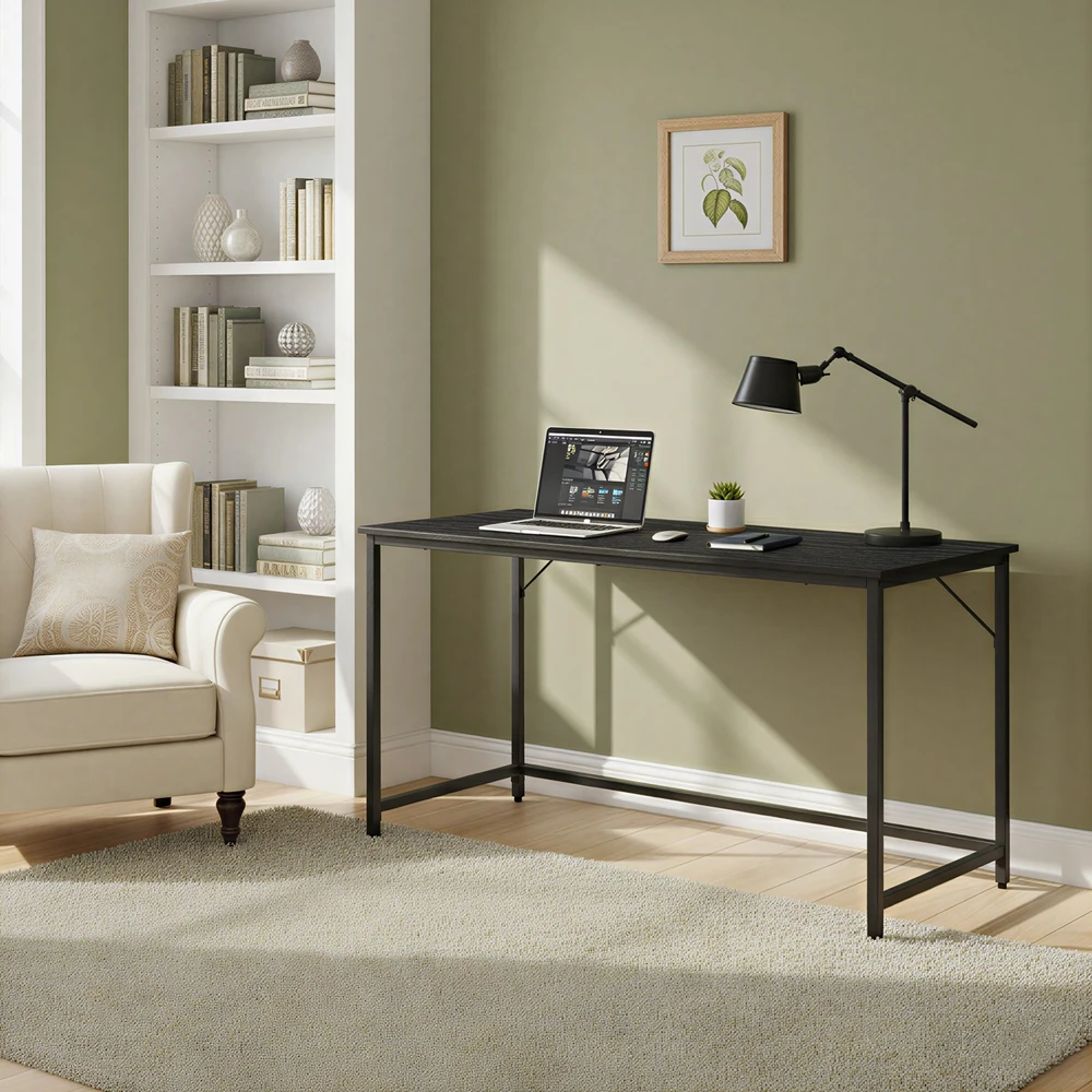 Songmics Rašomasis stalas 60x140x76 cm juodas
