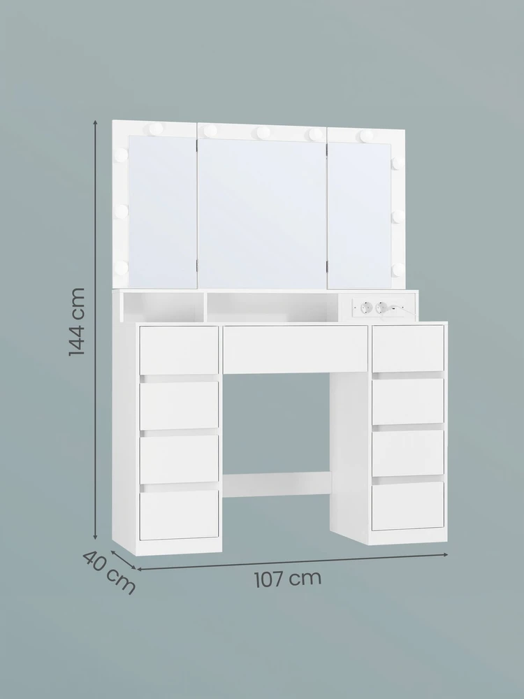 Songmics Kosmetinis stalas 40 × 107 × 144 cm