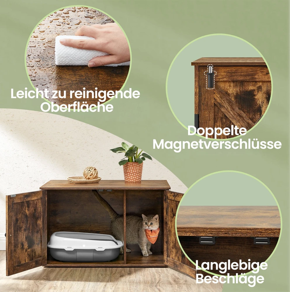 Songmics Katės tualeto spintelė 80 × 53 × 50 cm