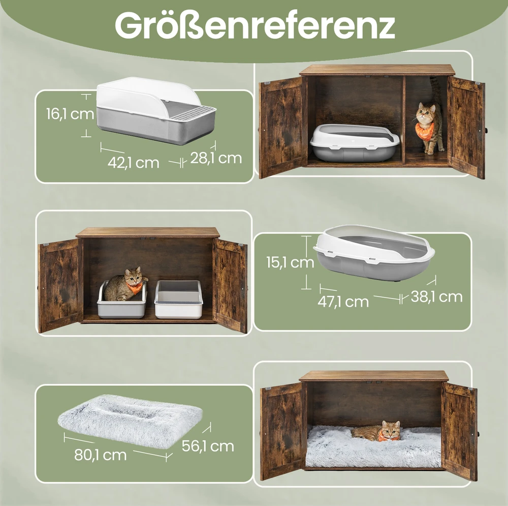 Songmics Katės tualeto spintelė 80 × 53 × 50 cm
