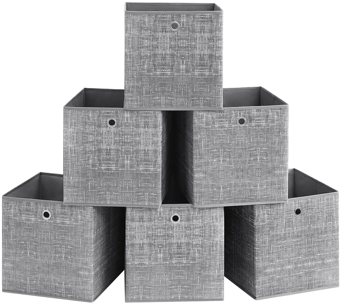 Songmics Aufbewahrungsbox 33cm 6er-Set grau meliert