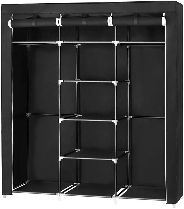 Songmics Medžiaginė spinta 175 x 150 cm juoda
