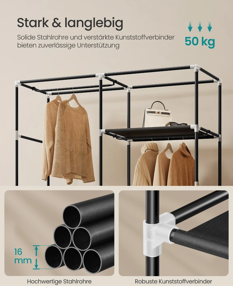 Songmics Audinio drabužių spinta 45 × 127 × 180 cm