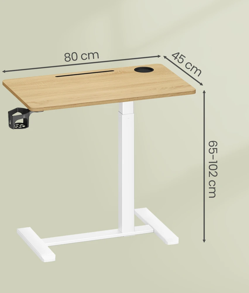 Songmics Reguliuojamo aukščio stalas 80 x 45 x 65-102cm
