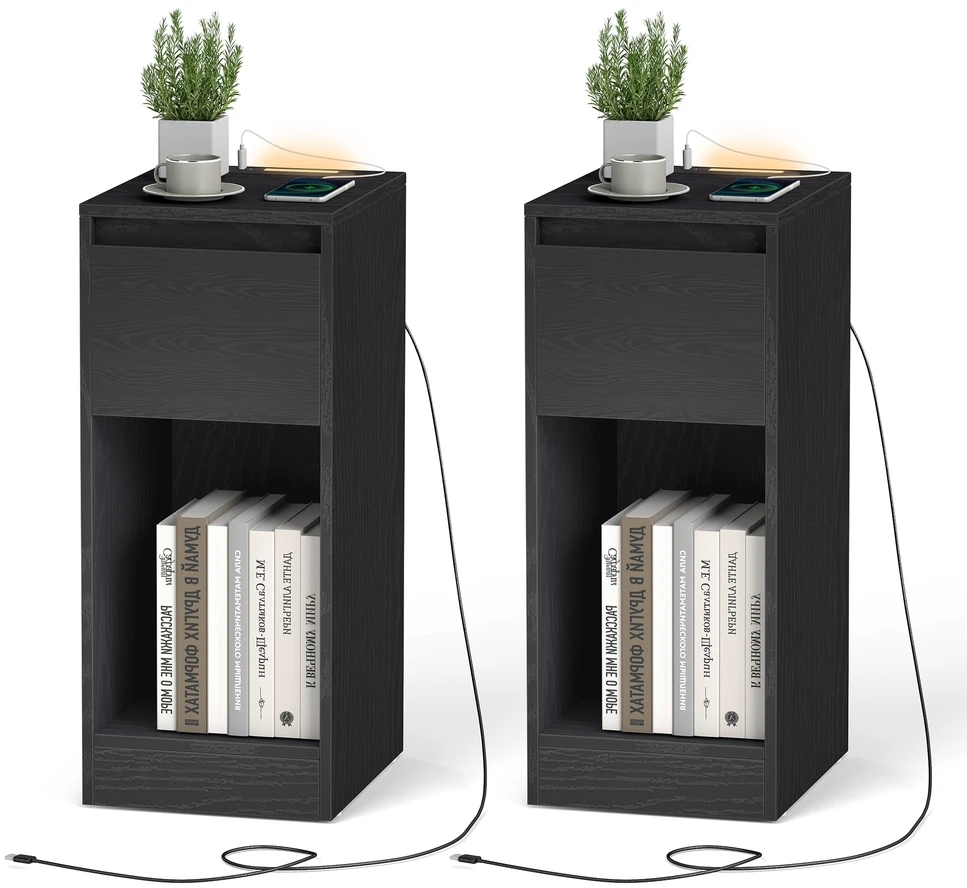 Songmics Naktinis staliukas 2vnt. 30 × 25 × 59,5 cm