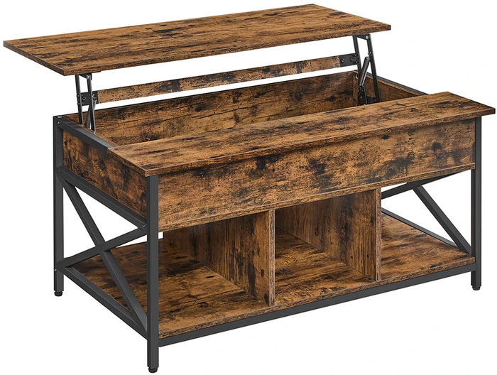 Songmics Vasagle Reguliuojamo aukščio žurnalinis staliukas 60 x 100 x (48-62) cm