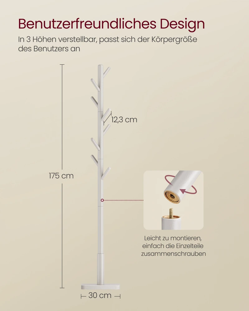 Vasagle Medžio formos drabužių kabykla iš kaučiukmedžio