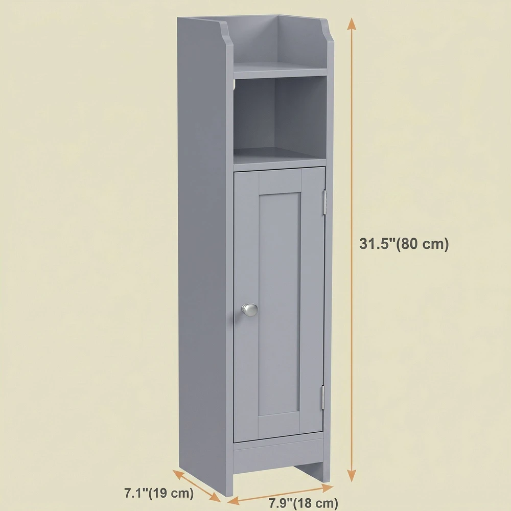 Songmics Vonios spintelė, 20x18x80 cm, pilka