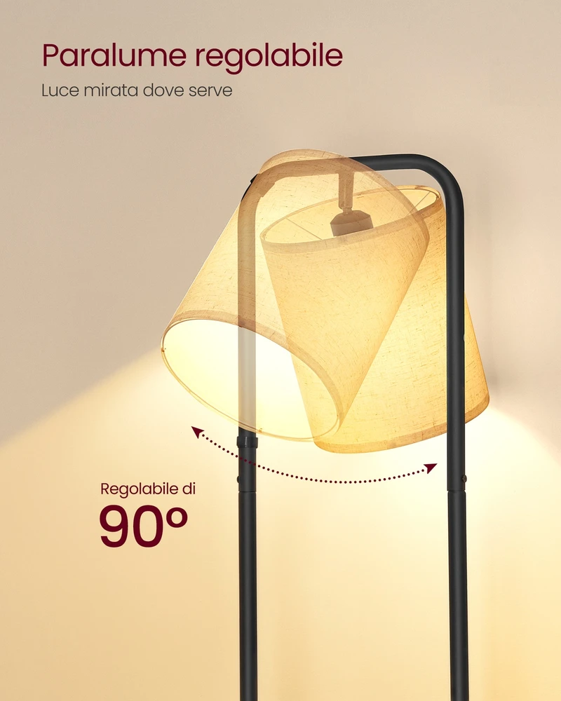 Songmics Grindų lempa su lentynomis 29,9x31,8x160,5 cm