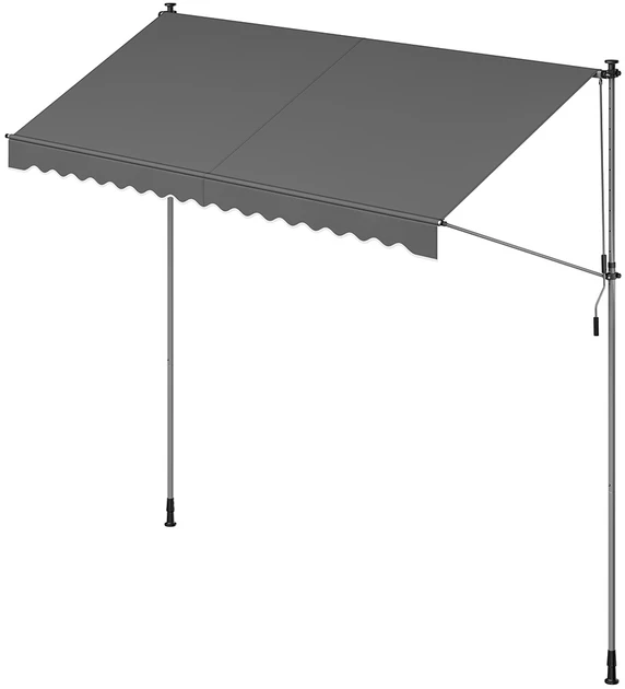 Songmics Tentas su rankine alkūne 350 x 120 cm antracito spalvos
