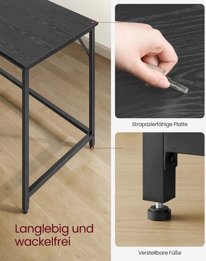 Songmics Vasagle Rašomasis stalas su metaliniu rėmu 60 x 140 x 76 cm