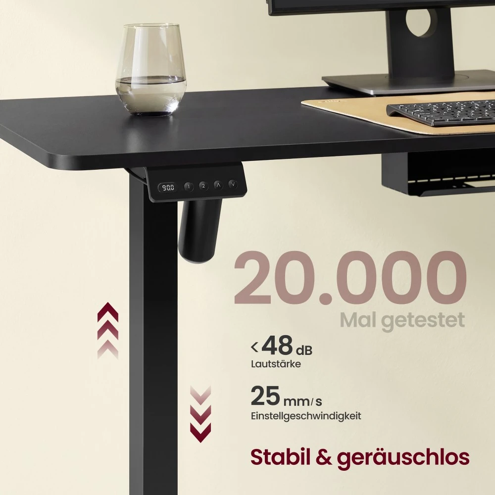 Songmics Reguliuojamo aukščio stalas 160 x 140 x 72-120cm