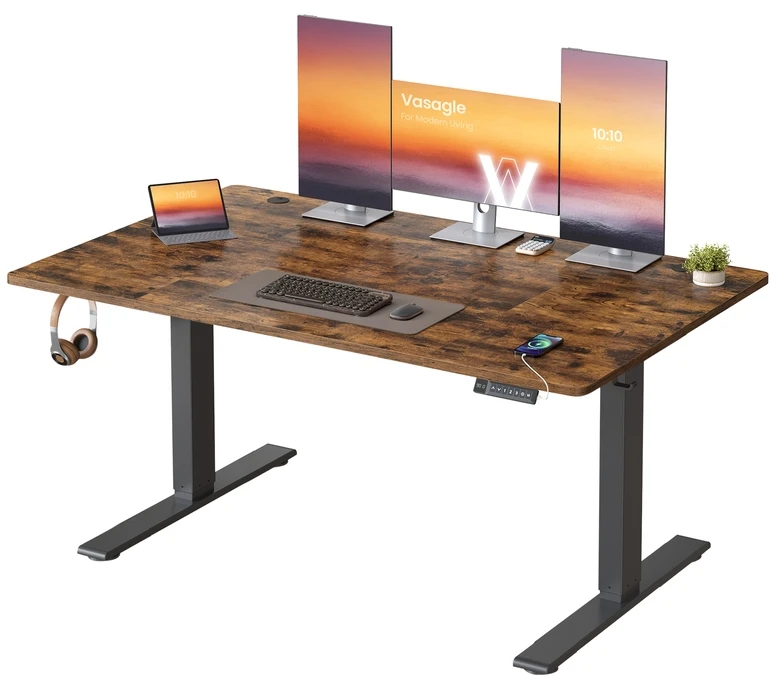 Songmics Reguliuojamo aukščio stalas 140 × 80 x 72-120cm