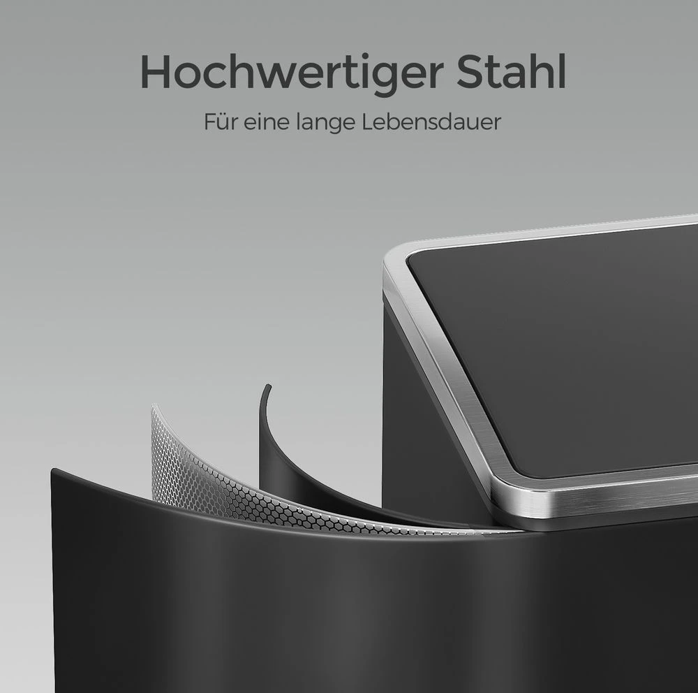 Songmics Šiukšlių dėžė, 2 x 30 litrų, 2 skyriai