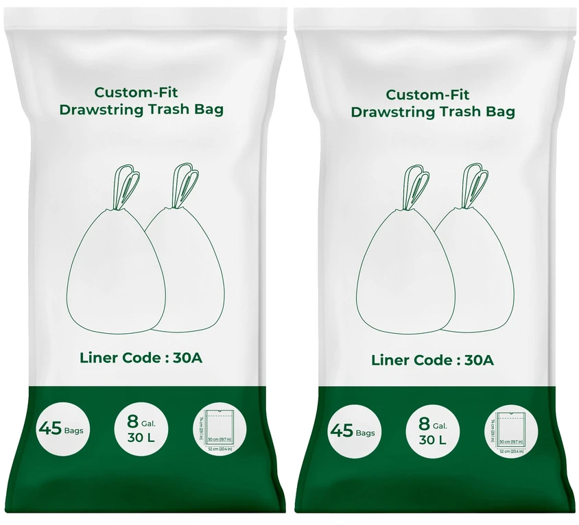 Songmics Šiukšlių maišai su raišteliu, balti