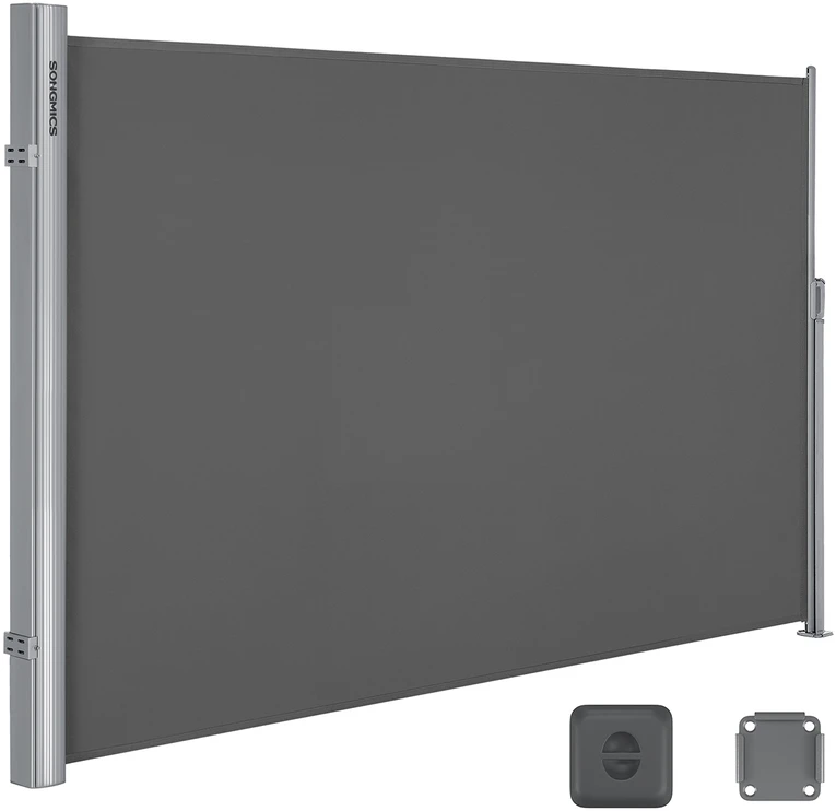 Songmics Šoninė markizė 160 x 400 cm antracito spalvos