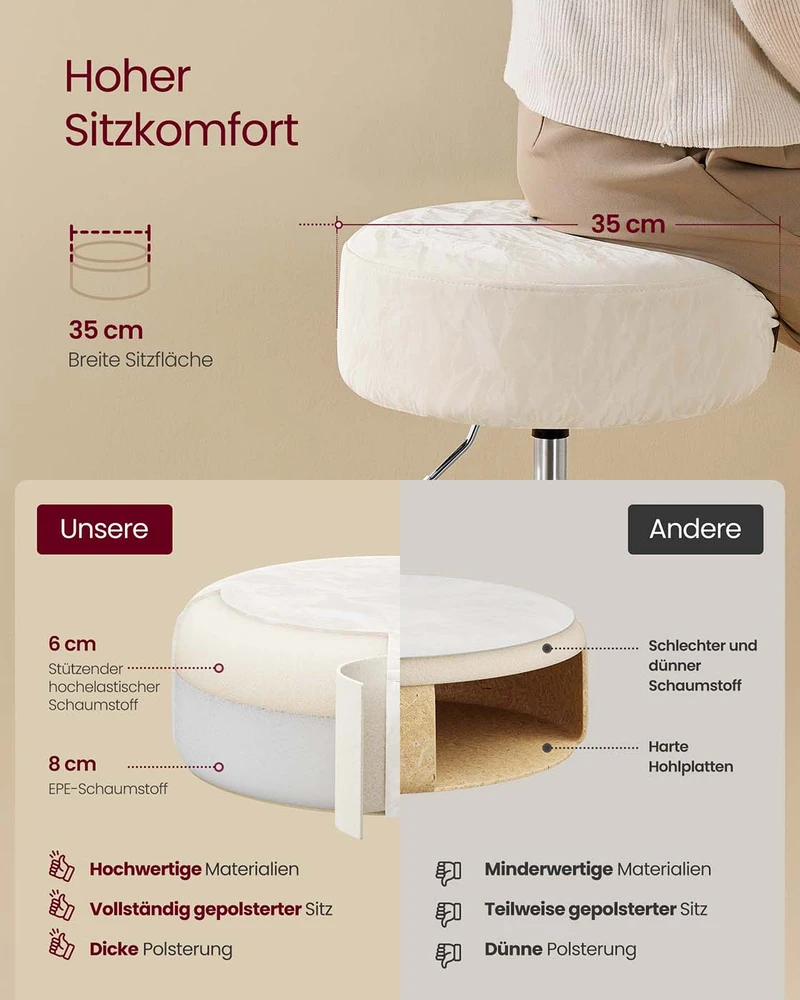 Songmics Reguliuojamo aukščio ir 360° pasukama kedė