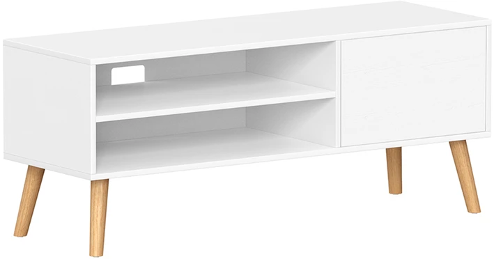 TV staliukas Songmics Vasagle TV spintelė su 1 durelėmis 40 x 120 x 49 cm balta