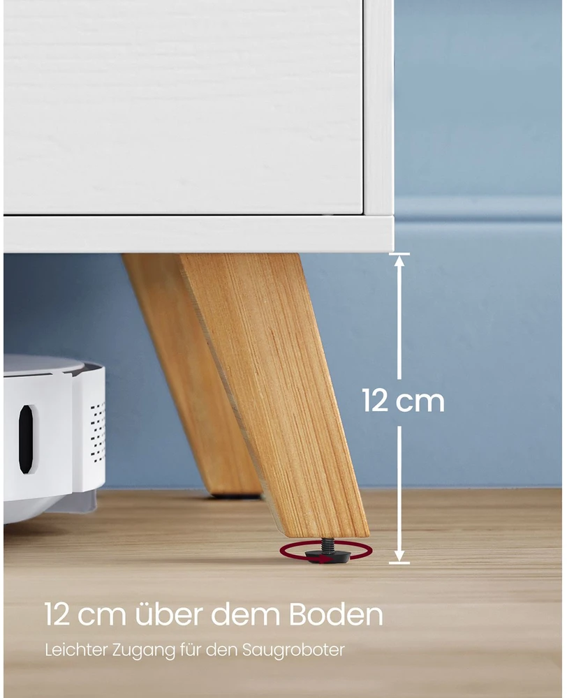 TV staliukas Songmics Vasagle TV spintelė su 2 durelėmis 40 x 140 x 50 cm balta