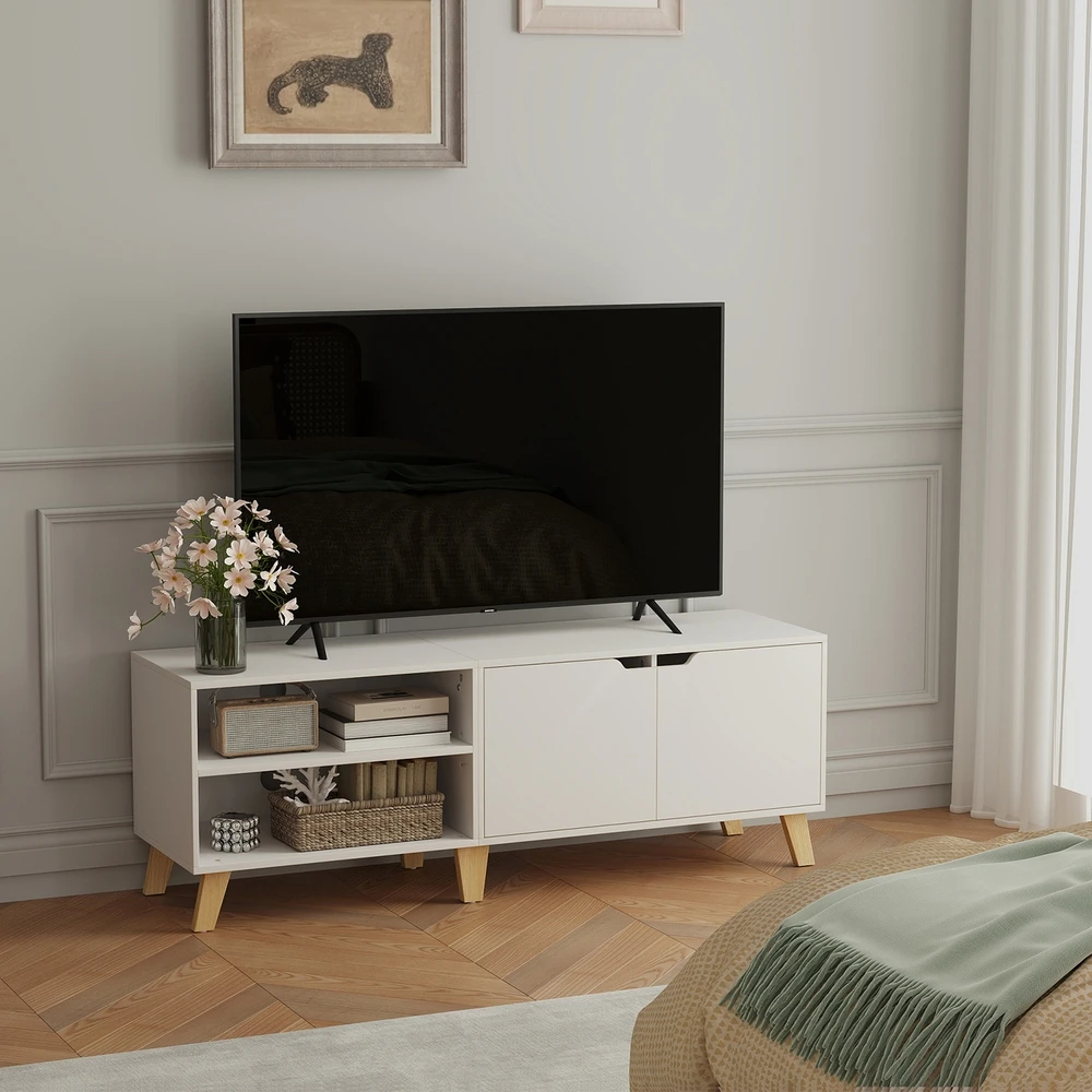 TV staliukas Songmics Televizoriaus staliukas su 2 durelėmis, 140 cm