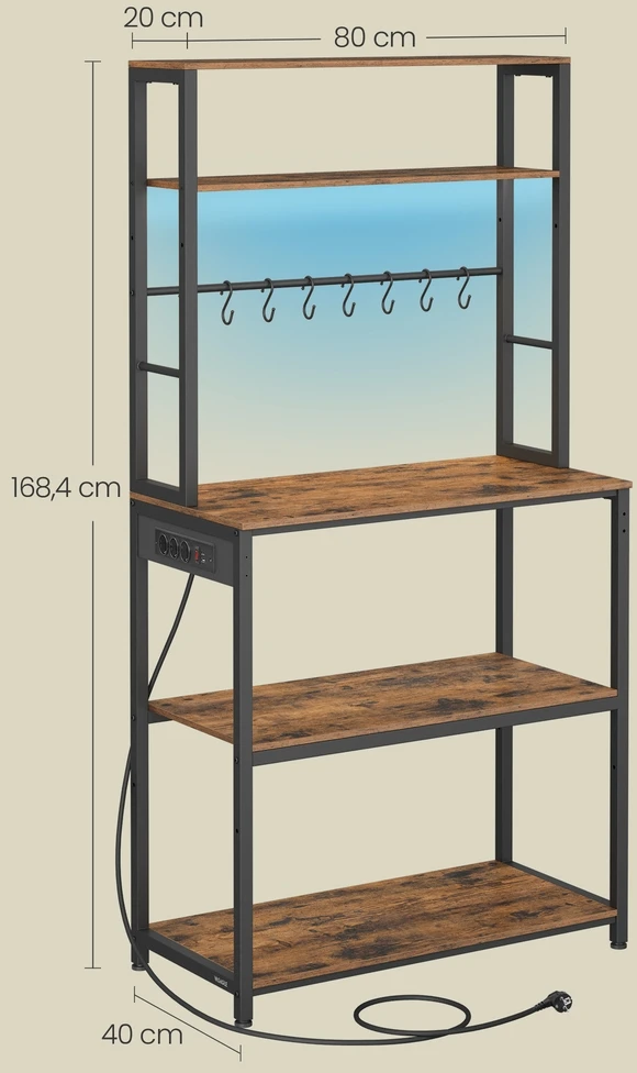 Songmics Virtuvinė lentyna 40 x 80 x 168,4 cm